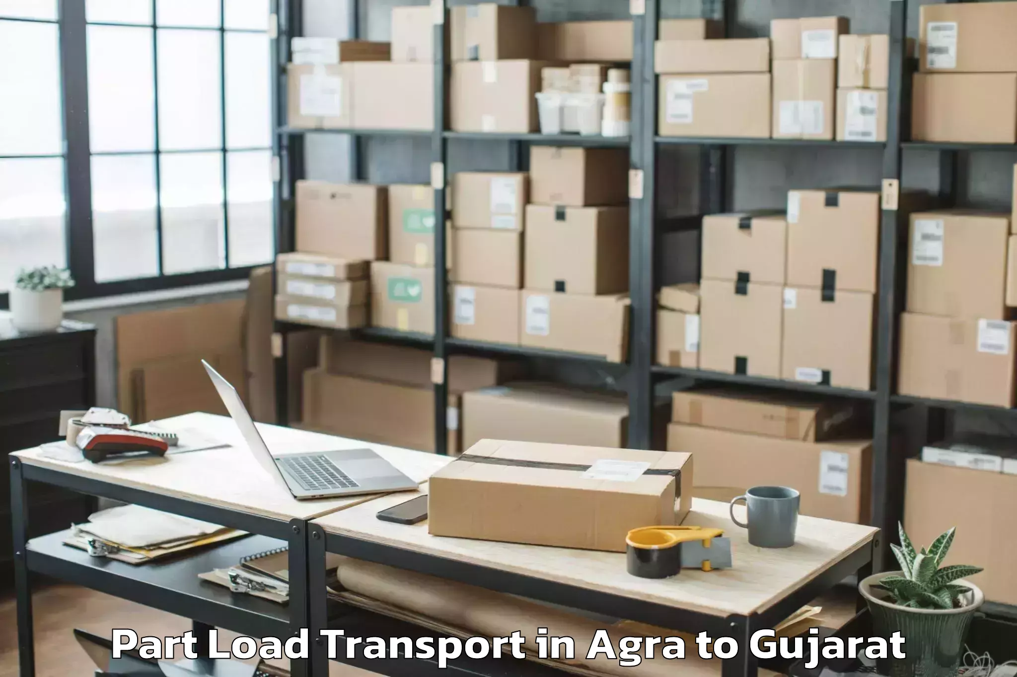 Reliable Agra to Santrampur Part Load Transport